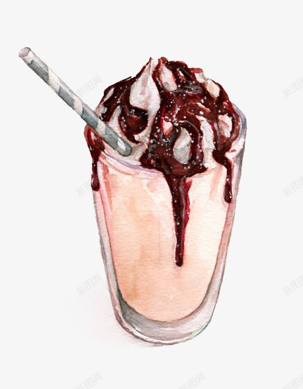 巧克力冰淇淋png免抠素材_新图网 https://ixintu.com 冰淇淋 冷食 巧克力棒 巧克力酱 玻璃杯 甜食