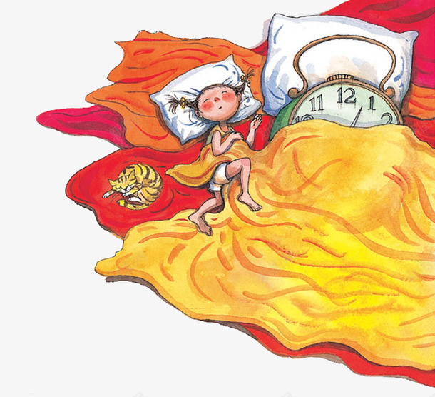 卡通彩绘png免抠素材_新图网 https://ixintu.com 儿童 彩色 睡觉 钟表