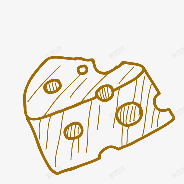 奶酪简图png免抠素材_新图网 https://ixintu.com 一块 卡通 图案 奶酪 手绘 棕色 白色 简图