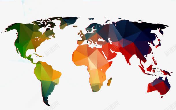 彩色世界地图png免抠素材_新图网 https://ixintu.com 世界地图 地球 彩色