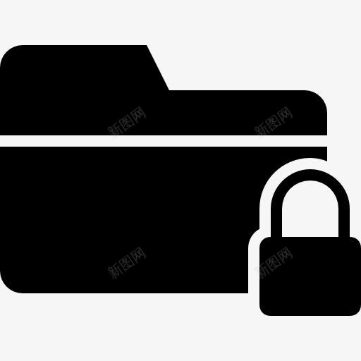 锁定文件夹黑色固体界面符号安全图标png_新图网 https://ixintu.com 安全 山楂文档填充 挂锁 接口 文件夹 符号 锁