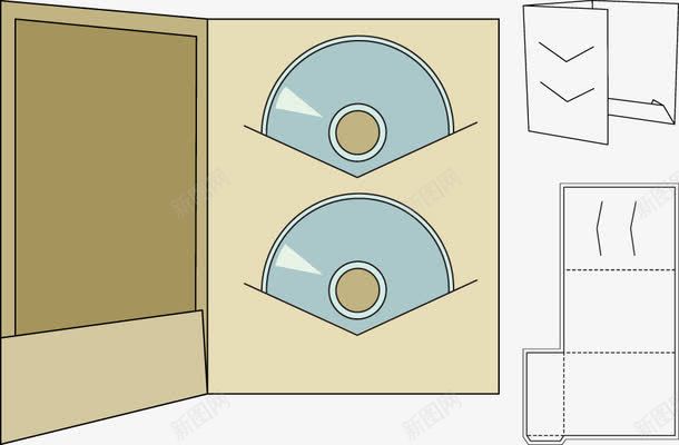 碟片盒矢量图ai免抠素材_新图网 https://ixintu.com 光碟盒 包装 包装盒 碟片 矢量图