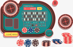 赌场赌博轮盘矢量图素材