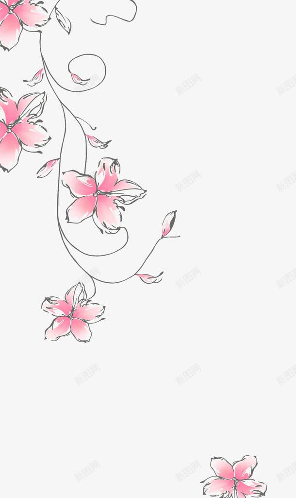 手绘优美花朵植物png免抠素材_新图网 https://ixintu.com 优美 植物 花朵