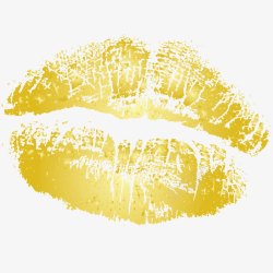 金色精美唇印素材