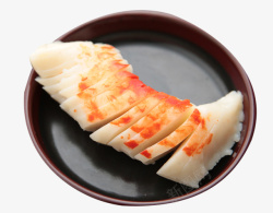 生鲜蟹肉切片的蟹腿肉高清图片