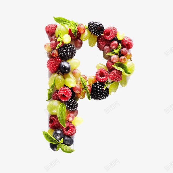 水果字母P创意图标png_新图网 https://ixintu.com 创意 字母 字母P 水果 艺术字 英文字母 设计 食物