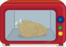红色烤鸡烤箱里的烤鸡高清图片