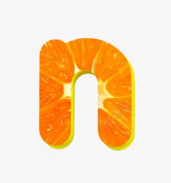橙子字母n素材