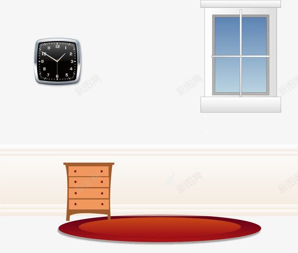 手绘客厅装饰矢量图ai免抠素材_新图网 https://ixintu.com 客厅装饰 手绘 钟表 矢量图