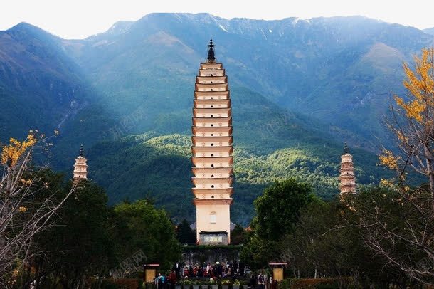 蓝色美景摄影png免抠素材_新图网 https://ixintu.com 三塔 国内旅游 大理 大理三塔 崇圣寺 摄影 旅游摄影