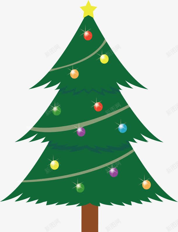 有五角星的圣诞树png免抠素材_新图网 https://ixintu.com 五角星 圣诞树