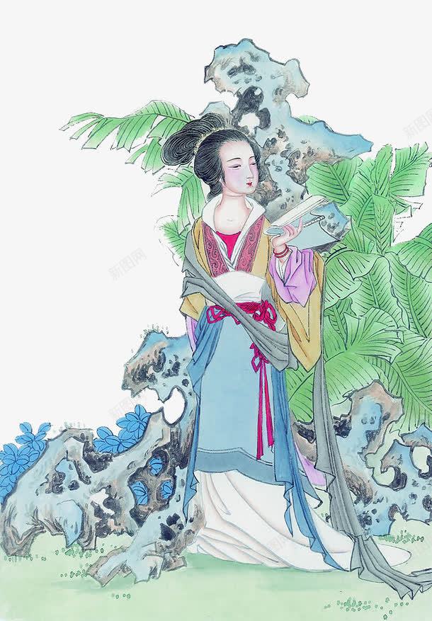 彩绘中国古代美女png免抠素材_新图网 https://ixintu.com 古代美女 彩绘美女 美女