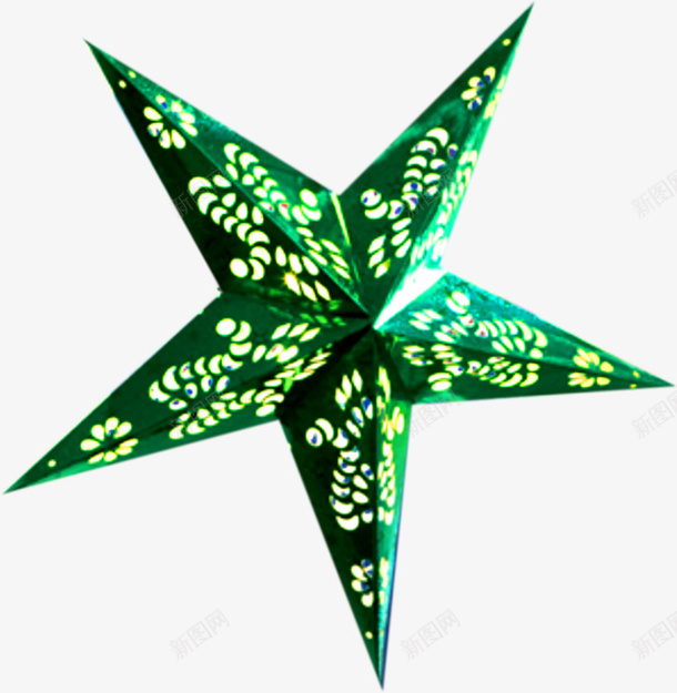 绿色星星图案png免抠素材_新图网 https://ixintu.com 实物 星星 绿色 金属