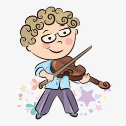 拉提琴的男孩素材