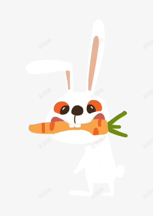 卡通萝卜白兔png免抠素材_新图网 https://ixintu.com 一个萝卜 一只白兔 卡通 弯耳朵兔子 手绘 萝卜白兔
