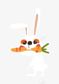 一只白兔卡通萝卜白兔高清图片