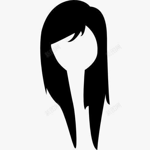 年轻女性的头发长图标png_新图网 https://ixintu.com 头发沙龙 女 女性的头发 形状 暗 长 长头发 黑 黑头发