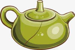绿色茶壶矢量图素材