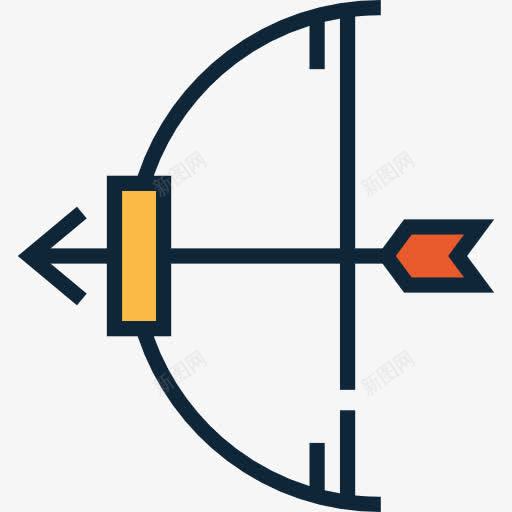射箭图标png_新图网 https://ixintu.com 体育竞赛 奥运会 射箭 弓和箭 运动