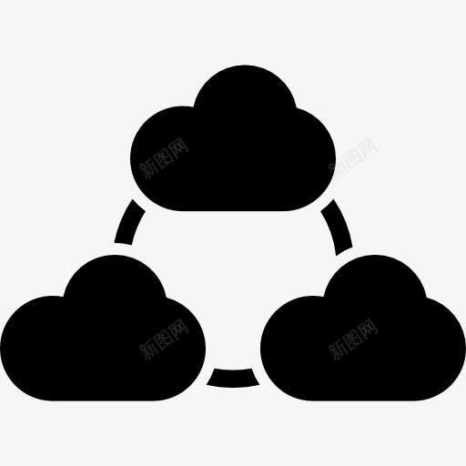 相通的云图标png_新图网 https://ixintu.com 云存储 云存储设备 云计算 技术 文件存储