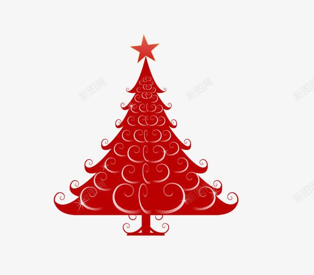 抽象圣诞树png免抠素材_新图网 https://ixintu.com 卡通 圣诞 抽象 星星 树 红色 胡须