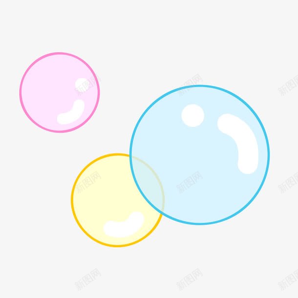 彩色质感圆形泡泡png免抠素材_新图网 https://ixintu.com 圆形 彩色 泡泡 质感