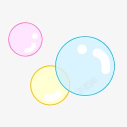 彩色质感圆形泡泡素材