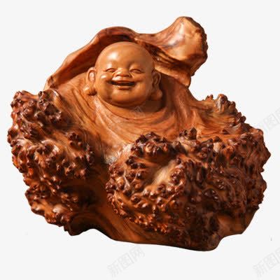 佛像png免抠素材_新图网 https://ixintu.com 笑佛 褐色 雕像