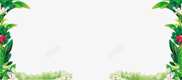 树叶边框png免抠素材_新图网 https://ixintu.com 树叶边框 树藤 绿色 装饰