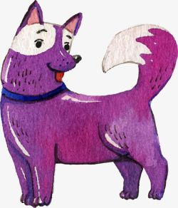 狗年紫色创意小狗素材