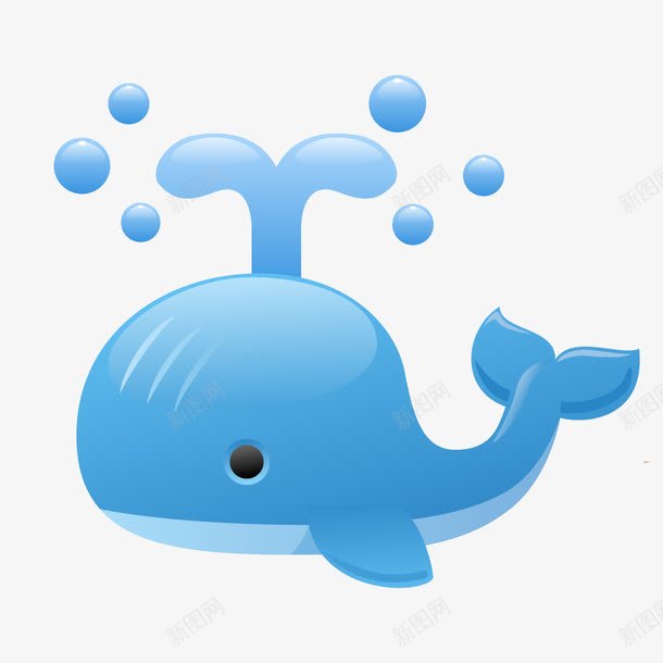 蓝色鲸鱼矢量图ai免抠素材_新图网 https://ixintu.com 卡通 蓝色 鲸鱼 矢量图