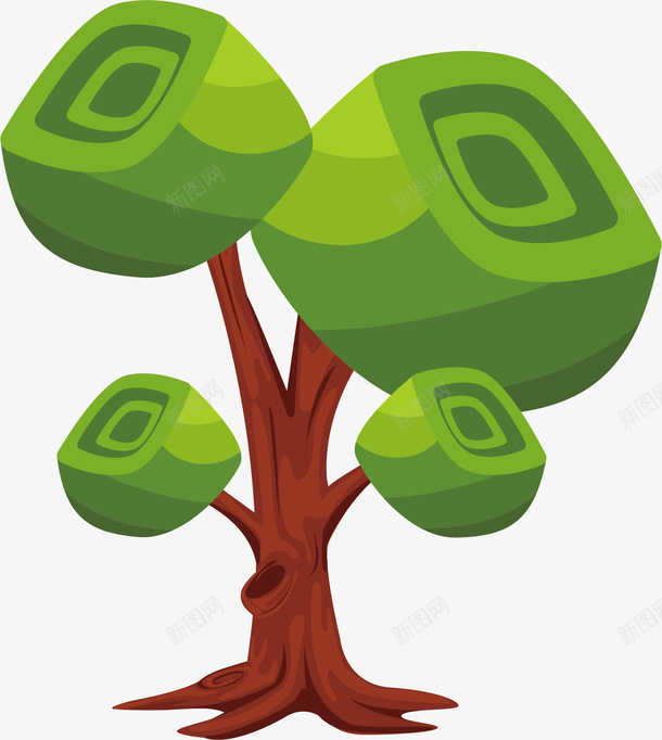 绿色的植物矢量图ai免抠素材_新图网 https://ixintu.com 卡通 叶子 树干 树木 植物 绿叶 绿色 矢量图
