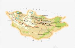 蒙古英文版地图素材