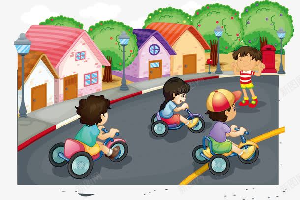 骑车玩耍png免抠素材_新图网 https://ixintu.com png免费下载 儿童 海报元素 装饰 骑车玩耍