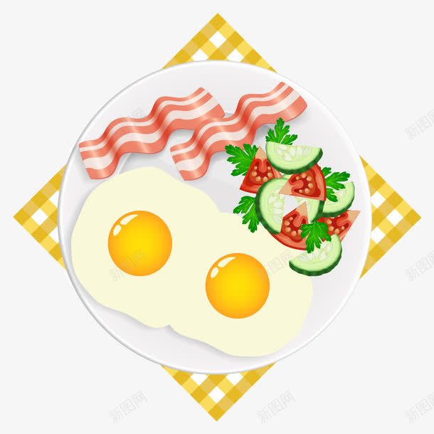 食物png免抠素材_新图网 https://ixintu.com 早餐 绿色食品 美食 荷包蛋 食物 黄瓜片