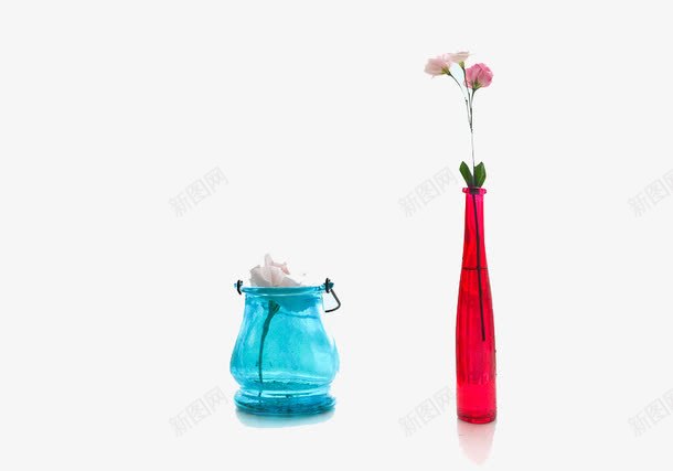 蓝色红色花瓶png免抠素材_新图网 https://ixintu.com 花朵 花瓶 蓝色红色 装饰家居