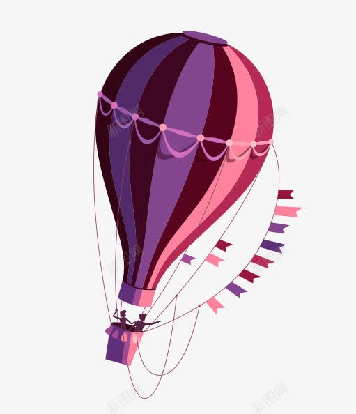 手绘紫色漫画氢气球png免抠素材_新图网 https://ixintu.com 气球 漫画 紫色