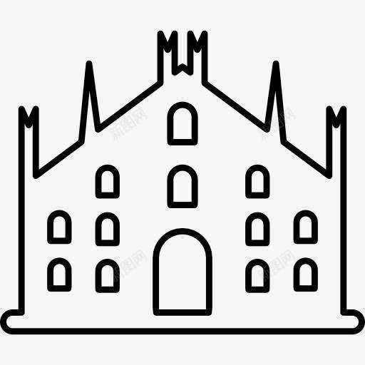米兰大教堂图标png_新图网 https://ixintu.com 古迹 天主教 意大利 教堂 米兰