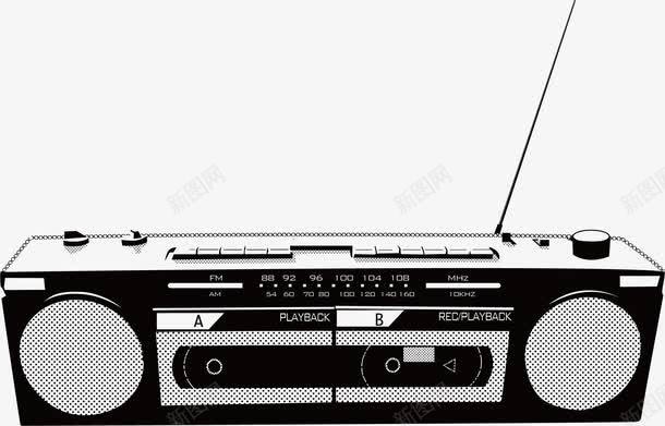 黑色收音机png免抠素材_新图网 https://ixintu.com FM收音机 png 元素 收音机 电子 黑色