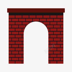 红色石砖拱门素材
