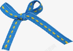 蓝色的绳带头绳蝴蝶结高清图片