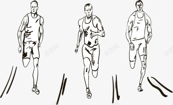 手绘田径运动员png免抠素材_新图网 https://ixintu.com 卡通手绘 地面 手绘跑道 比赛专用 田径运动员 赛道 跑道 过道 黑色线条