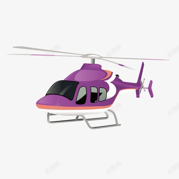 紫色质感卡通直升机png免抠素材_新图网 https://ixintu.com 卡通 直升机 紫色 质感