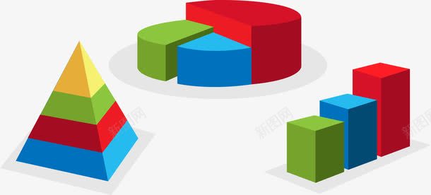 立体几何png免抠素材_新图网 https://ixintu.com PPT 图表 图表素材 彩色 柱状 渐变递增