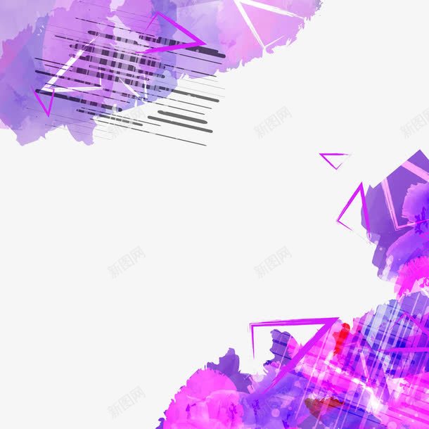 紫色三角形背景装饰png免抠素材_新图网 https://ixintu.com 水墨背景装饰 紫色三角形 紫色三角形背景装饰 紫色水墨背景