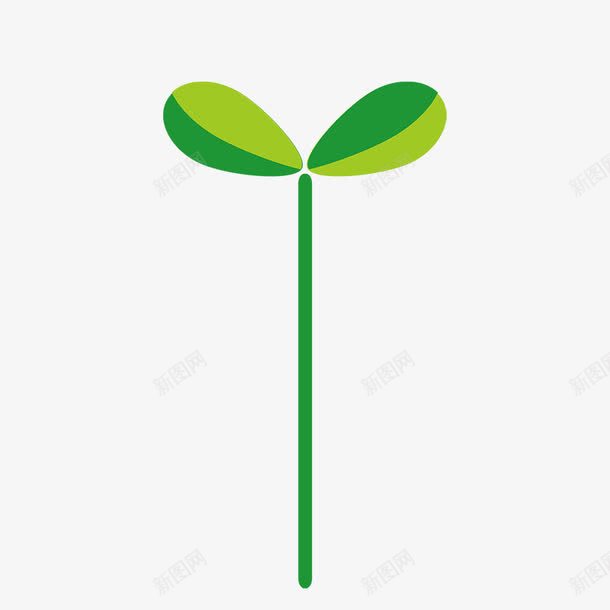 绿色卡通小树苗装饰图案