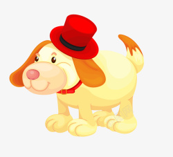 卡通戴帽子的小狗矢量图素材