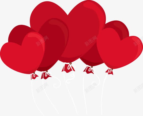红色心形气球png免抠素材_新图网 https://ixintu.com 心形 情人节 气球 红色