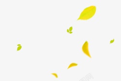 黄色清新树叶漂浮素材